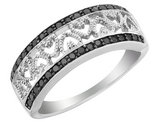 Black Diamond Heart Ring 1/4 Carat (ctw) in Sterling Silver